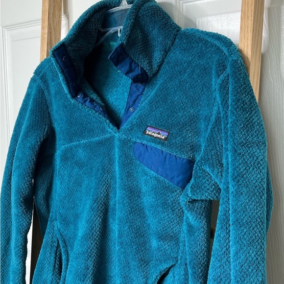 Patagonia Blue Teal Re-Tool Snap-T Pullover Fleece Jacket size Medium - Picture 2 of 7